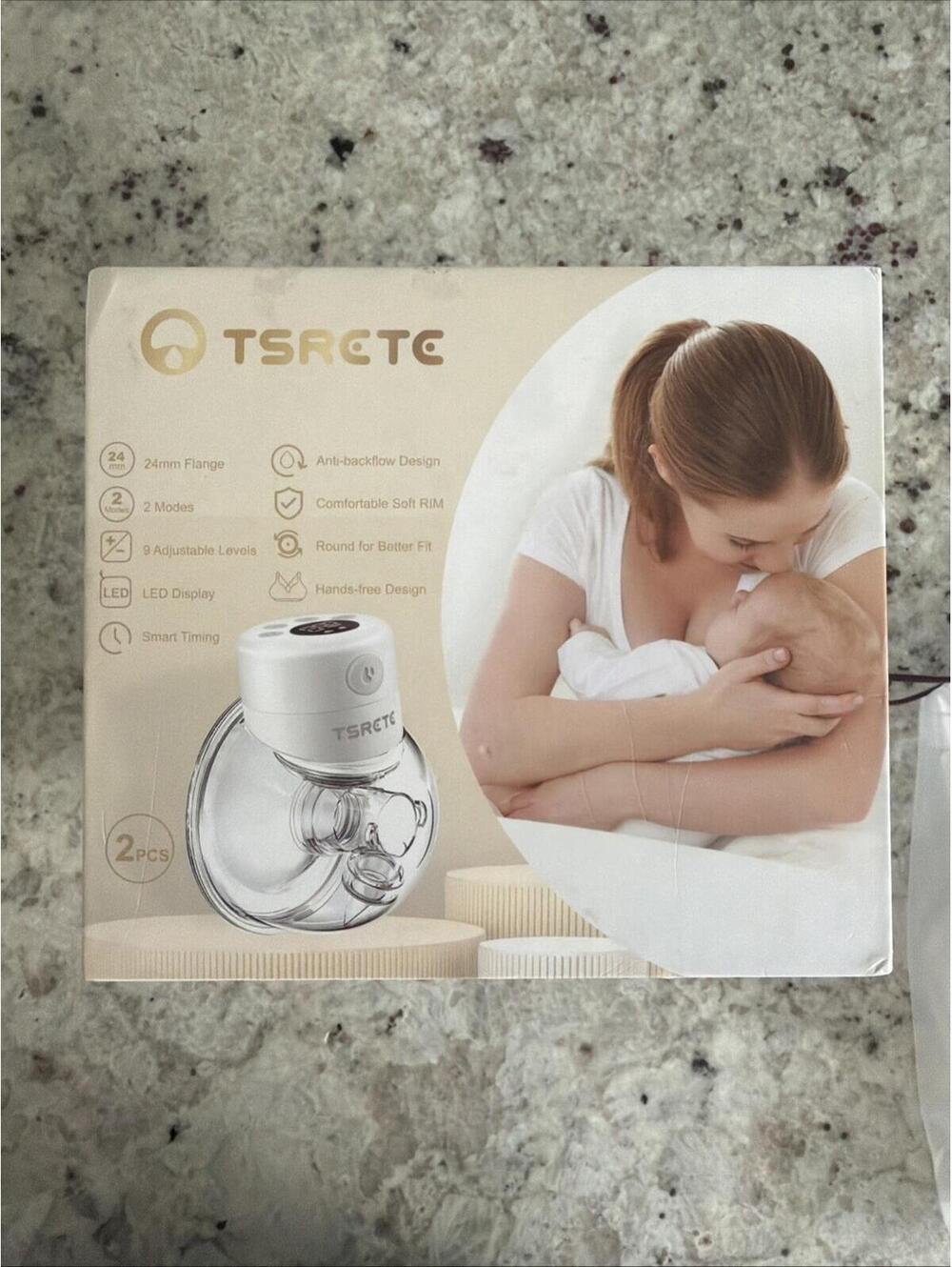 TSRETE Handsfree Wearable electric breast pump 2 Pcs White *New in an Open Box*